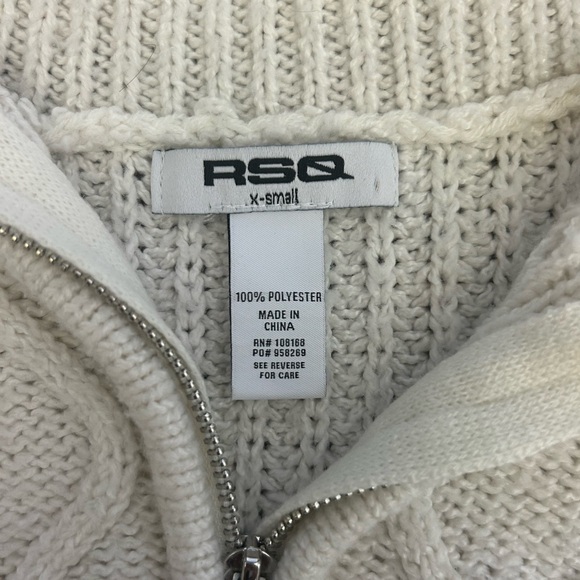 Women's White Cable Knit Sweater - Picture 3 of 3